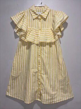 The Shirt - The Ayla Dress - Lemon Stripe, Women's Size XS By Rochelle Behrens